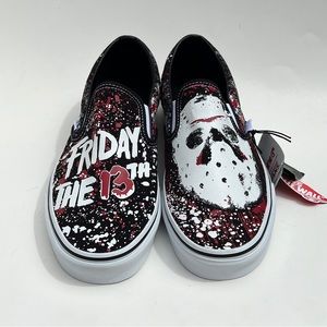 Vans X House of Terror Friday the 13th Jason Voorhees Slip On Glow IN THE DARK